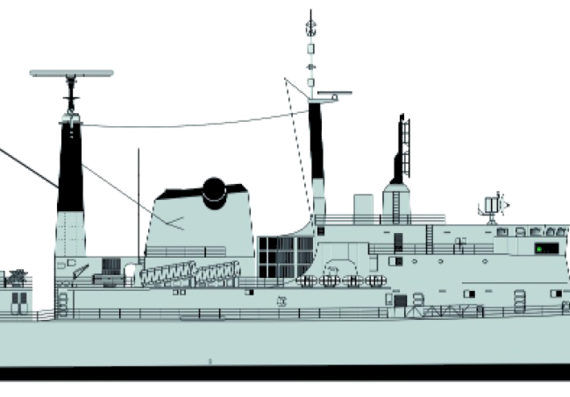 HMS Hercules D1 [Type 42 Destroyer] - drawings, dimensions, figures